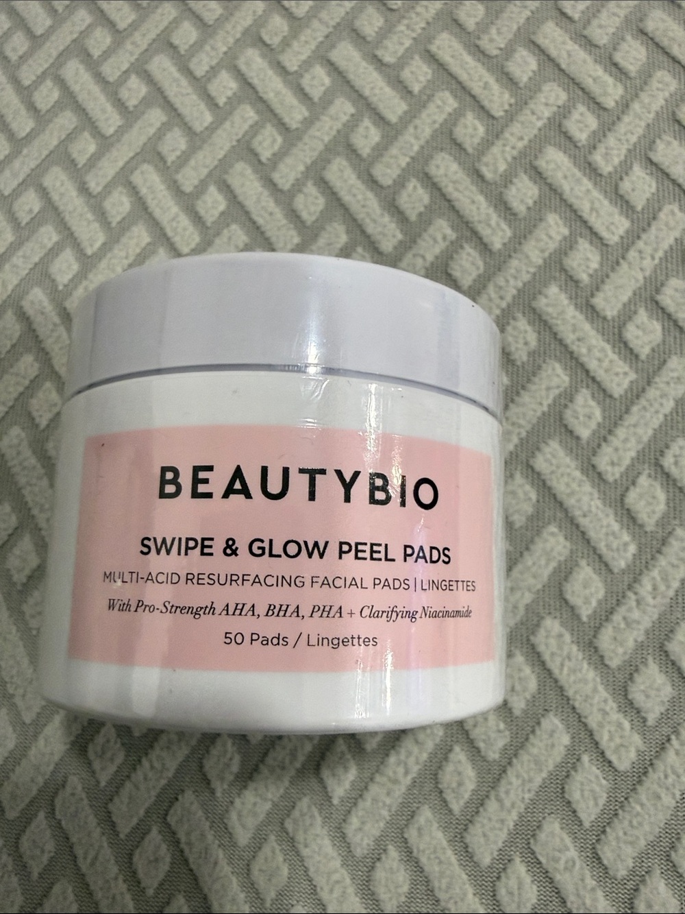 BeautyBio Swipe & Glow Peel Pads — Pink Resurfacing Facial Pads 50 Pads